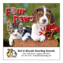 Mini Wall Calendar - 13 Month - Four Paws