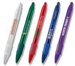 Bic WideBody Clear Retractable Pen w/Rubber Grip