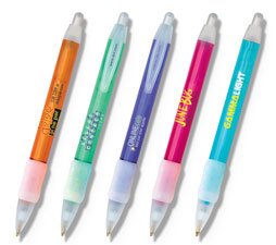 Bic Widebody Ice Retractable Pen w/Rubber Grip