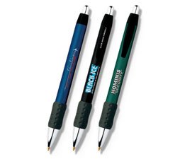 Bic WideBody Chrome Pen w/Rubber Grip