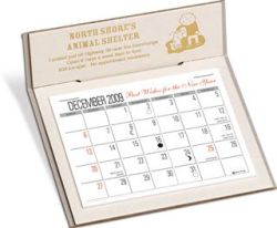 Desk Calendar w/ 3 Month View - Natural